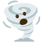 twarz z otwartymi ustami + tornado