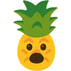 twarz z otwartymi ustami + ananas