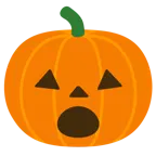 twarz z otwartymi ustami + dynia na halloween