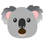 twarz z otwartymi ustami + koala