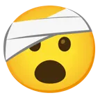 twarz z otwartymi ustami + twarz z bandażem