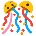 zdumiona twarz + kula z konfetti