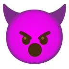 zdumiona twarz + zagniewana twarz z rogami