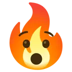 zdumiona twarz + ogień