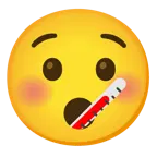 zdumiona twarz + twarz z termometrem