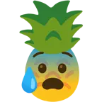 zaniepokojona twarz oblana potem + ananas