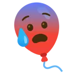 zaniepokojona twarz oblana potem + balon