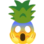 korkuyla çığlık atan yüz + ananas
