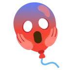 face screaming in fear + balloon