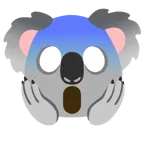 korkuyla çığlık atan yüz + koala