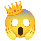 face screaming in fear + crown
