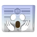 face screaming in fear + newspaper