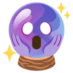 face screaming in fear + crystal ball