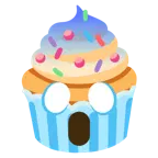 korkuyla çığlık atan yüz + cupcake