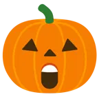 zadziwiona twarz + dynia na halloween