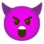 zadziwiona twarz + zagniewana twarz z rogami