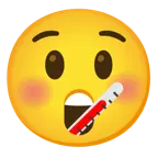 zadziwiona twarz + twarz z termometrem
