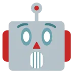zadziwiona twarz + głowa robota
