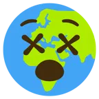 benommenes Gesicht + Globus mit Europa und Afrika