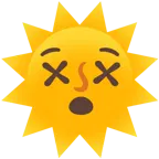 benommenes Gesicht + Sonne mit Gesicht