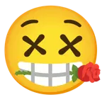 benommenes Gesicht + Rose