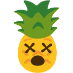 benommenes Gesicht + Ananas