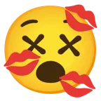 benommenes Gesicht + Kussabdruck