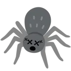 benommenes Gesicht + Spinne