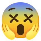 benommenes Gesicht + vor Angst schreiendes Gesicht
