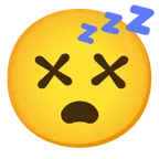 benommenes Gesicht + schlafendes Gesicht