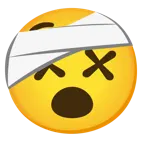 benommenes Gesicht + Gesicht mit Kopfverband