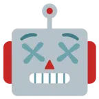 benommenes Gesicht + Roboter