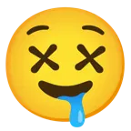 benommenes Gesicht + sabberndes Gesicht