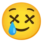 benommenes Gesicht + lachendes Gesicht mit Träne