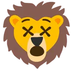 benommenes Gesicht + Löwe