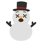 benommenes Gesicht + Schneemann ohne Schneeflocken