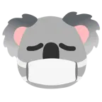 cara con mascarilla médica + koala