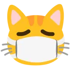 cara con mascarilla médica + cara de gato