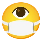 cara con mascarilla médica + ojo