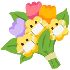 cara con mascarilla médica + ramo de flores