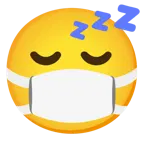 cara con mascarilla médica + cara durmiendo