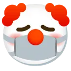 Gesicht mit Atemschutzmaske + Clown-Gesicht
