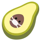 cara con mascarilla médica + aguacate