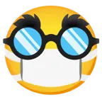 Gesicht mit Atemschutzmaske + verkleidet