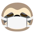 cara con mascarilla médica + perezoso