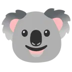 hafifçe gülümseyen yüz + koala