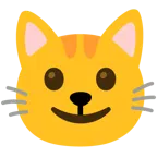 hafifçe gülümseyen yüz + kedi yüzü