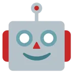 hafifçe gülümseyen yüz + robot