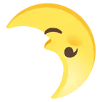 cara al revés + luna de cuarto menguante con cara
