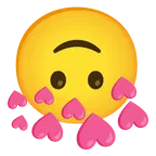cara al revés + corazón con flecha